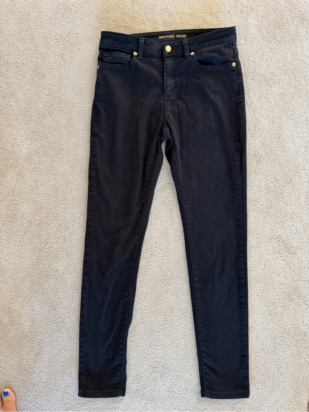 Michael Kors Black Women's Skinny Jeans with Gold-Tone Hardware